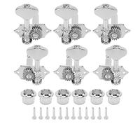 Guitar Tuning Keys 3L 3R Set | 1:18 High Gear Ratio for Stable Tuning | Sturdy Metal Machine Heads for Acoustic/Electric Guitars (Argent)