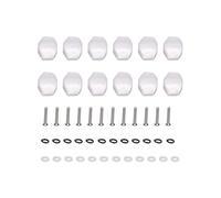Guitar Tuning Pegs | 12Pcs Plastic Machine Head Knobs for Classical/Folk Guitars | Pearl White Glazed Finish, Robust & Lightweight (small square)