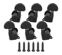 Guitar Tuning Pegs 6 Pack | Sealed Tuner Keys for Acoustic/Electric Guitars | Oxidation - proof 3 Left 3 Right Machine Heads | Easy Setup with 6 Screws (Noire)
