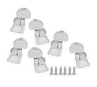 Guitar Tuning Pegs 6 Pack | Sealed Tuner Keys for Acoustic/Electric Guitars | Oxidation - proof 3 Left 3 Right Machine Heads | Easy Setup with 6 Screws (Argent)