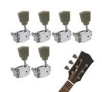 Guitar Tuning Pegs, Replacement Heads Part, 6 pièces Metal Peg Set with Smooth Rotation, Chrome-Plated Machine Heads for Acoustic Electric Bass, Professional Accessory for Musicians Enthusiasts Home