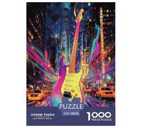 Guitare 1000 Pièces Puzzle pour Adultes Jeux De Défi Familial Divertissement Apaisant Entraîner La Mémoire du Cerveau pour Toute La Famille, Cadeaux pour Femmes, Cadeaux pour Hommes 38x26cm/1000pcs