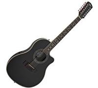 Guitare 12 cordes électro-acoustique Roundback Guitare par Gear4music, Noir