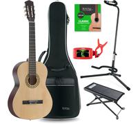 Guitare 4/4 Classique Acoustique Set Housse Accordeur Etui Support Repose-Pied