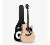 Guitare Acoustique 41 Pouces Pour Débutant, Guitare Pleine Taille À Pan Coupé, Corps Léger, Idéale Pour Adultes Et Adolescents, Livrée Avec Housse Et Autres Accessoires(Natural wood color)