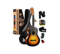 Pyle Guitare Acoustique - 91 cm - Bois Massif, Taille Junior 3/4, Sunburst Teardrop Mat, Idéale pour Enfants et Adultes