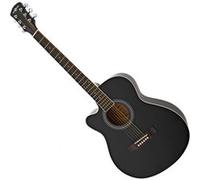 Guitare Acoustique à Pan Coupé Gaucher par Gear4music, Noir