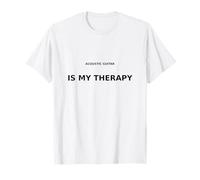 Guitare Acoustique avec Inscription « is My Therapy » Noir T-Shirt