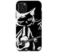 Guitare Acoustique calligraphique Vintage Chat Musicien Japonais A Coque pour iPhone 11 Pro Max
