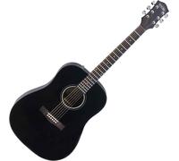 Guitare Acoustique Classique Folk 6 Cordes Acier 20 Frettes Dreadnought Noir