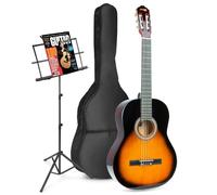 MAX SoloArt Guitare Acoustique Classique avec Pupitre - Sunburst, Idéal pour Débuter la Guitare