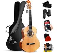 Guitare acoustique classique pour débutant 91,4 cm - Guitare 3/4 junior en bois de tilleul 6 cordes avec sac de transport, accordeur, cordes en nylon, médiators, sangle, pour débutants, adultes