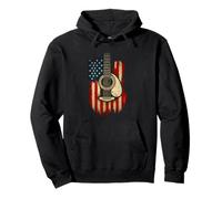 Guitare Acoustique Drapeau américain Musique Patriotique Sweat à Capuche