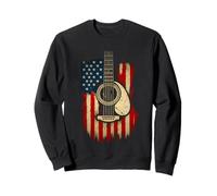 Guitare Acoustique Drapeau américain Musique Patriotique Sweatshirt