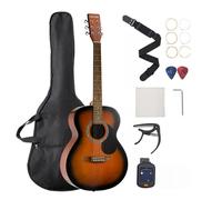 Guitare Acoustique Dreadnought 6 Cordes-VEVOR-100 cm-Table Épicéa Massif-avec Housse-Accordeur-Sangle-Médiator-Couleur Soleil