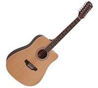 Guitare Acoustique Dreadnought à Pan Coupé 12 cordes par Gear4music, Natural