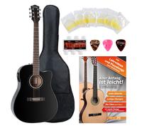 Guitare Acoustique Electronique Folk Dreadnought Pickup EQ Housse Corde Plectres