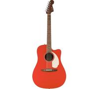 Guitare acoustique Fender California Standard Redondo™ CE, table en épicéa, pickguard ivoire, couleur rouge Fiesta