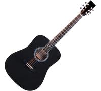 Guitare Acoustique Folk Western Blues Dreadnought 20 Frettes 6 Cordes Noir