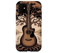 Guitare Acoustique Fusion Arbre Lac Forêt Musique Nature Coque pour iPhone 11