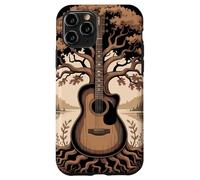 Guitare Acoustique Fusion Arbre Lac Forêt Musique Nature Coque pour iPhone 11 Pro