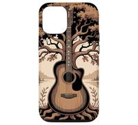 Guitare Acoustique Fusion Arbre Lac Forêt Musique Nature Coque pour iPhone 12/12 Pro