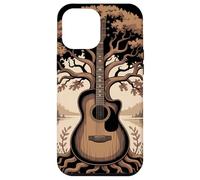 Guitare Acoustique Fusion Arbre Lac Forêt Musique Nature Coque pour iPhone 12 Pro Max