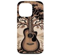 Guitare Acoustique Fusion Arbre Lac Forêt Musique Nature Coque pour iPhone 13 Pro