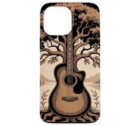 Guitare Acoustique Fusion Arbre Lac Forêt Musique Nature Coque pour iPhone 13 Pro Max