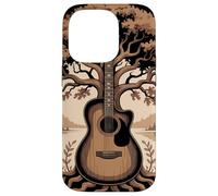 Guitare Acoustique Fusion Arbre Lac Forêt Musique Nature Coque pour iPhone 14 Pro