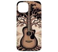 Guitare Acoustique Fusion Arbre Lac Forêt Musique Nature Coque pour iPhone 15 Plus