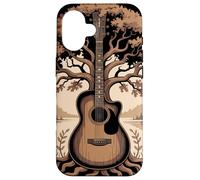 Guitare Acoustique Fusion Arbre Lac Forêt Musique Nature Coque pour iPhone 16