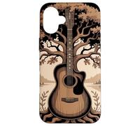 Guitare Acoustique Fusion Arbre Lac Forêt Musique Nature Coque pour iPhone 16 Plus