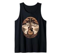 Guitare Acoustique Fusion Arbre Lac Forêt Musique Nature Débardeur