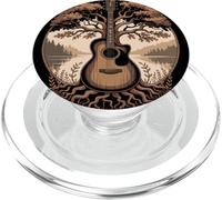 Guitare Acoustique Fusion Arbre Lac Forêt Musique Nature PopSockets PopGrip pour MagSafe