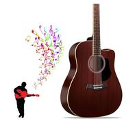 Guitare Acoustique Guitares Acoustiques Dreadnought Avec Cordes De Rechange Sac De Performance Surface Mate Guitare En Bois De 41 Pouces Adaptée For Jouer Avec Chanter(Brown)