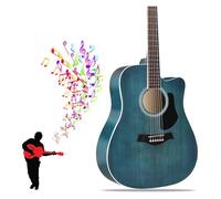 Guitare Acoustique Guitares Acoustiques Dreadnought Avec Cordes De Rechange Sac De Performance Surface Mate Guitare En Bois De 41 Pouces Adaptée For Jouer Avec Chanter(Blue)