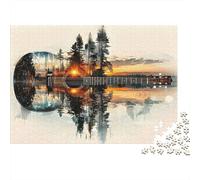Guitare Acoustique Nature Puzzle 1000 Pièces Carton Robuste pour Collectionneurs, Défi Ultra-Difficile, Jeu De Fête, Meilleur Cadeau pour Passionnés Sérieux De Puzzles 38x26cm/1000pcs