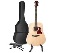 Guitare folk GENERIQUE MAX SoloJam Guitare acoustique occidentale avec support de guitare et repose-pieds - Bois