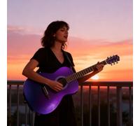 Guitare Acoustique Pour Débutants De 104 Cm (41 Pouces), Guitare Classique Électro-acoustique À Cordes En Nylon Avec Pan Coupé Livrée Avec Une Housse Et Tous Les Accessoires.(Mauve)