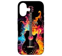 Guitare Acoustique Rock Design Flammes colorées et fumée Coque pour iPhone 17