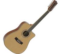 Guitare acoustique Rocktile 12 cordes Dreadnought Cutaway Naturel Épicéa Acajou