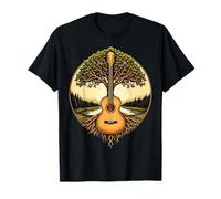 Guitare acoustique Tree of Life Lake & Forest Nature Guitariste T-Shirt