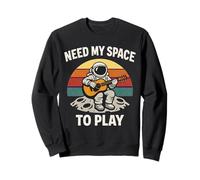 Guitare Astronaute Espace Rétro Musicien Papa Fête des Pères Sweatshirt