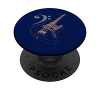 Guitare Basse avec Touches de Notes de Musique PopSockets PopGrip Adhésif