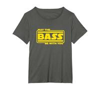 Guitare Basse Batterie Que la Basse Soit avec toi Bassiste T-Shirt, Femme Grandes Tailles, Asphalte, 2X
