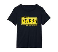 Guitare Basse Batterie Que la Basse Soit avec toi Bassiste T-Shirt, Femme Grandes Tailles, Noir, 2X