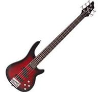Guitare Basse Chicago 5 Cordes, par Gear4music, Trans Red