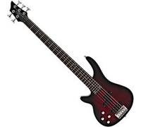 Guitare Basse Chicago à 5 Cordes pour Gaucher par Gear4music, Trans Red