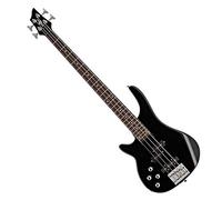 Guitare Basse Chicago pour Gaucher par Gear4music, Noir | Corps léger en paulownia, micros simple bobinage et split coil, housse, sangle, câble et médiators inclus